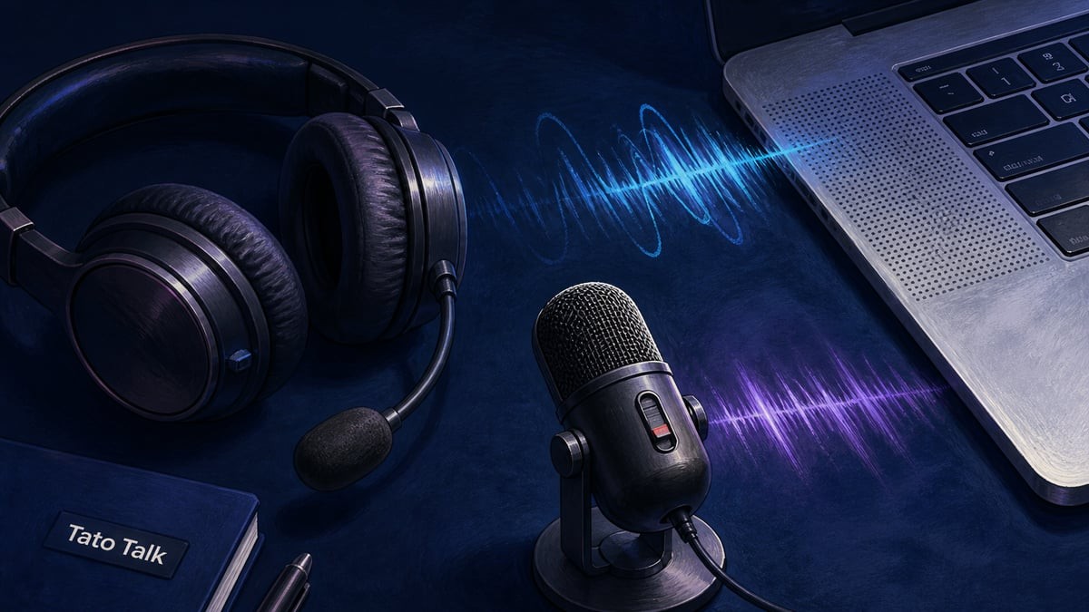 Tato Talk音频排查示意:分别检查耳机输出、麦克风输入和可见的静音控制